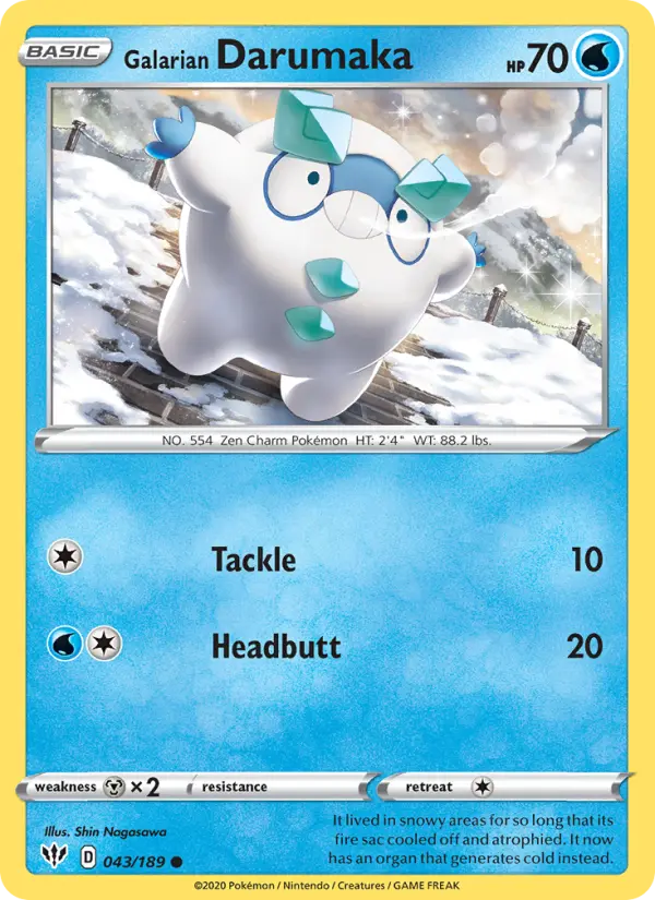Galarian Darumaka 43 Darkness Ablaze Pokesingles