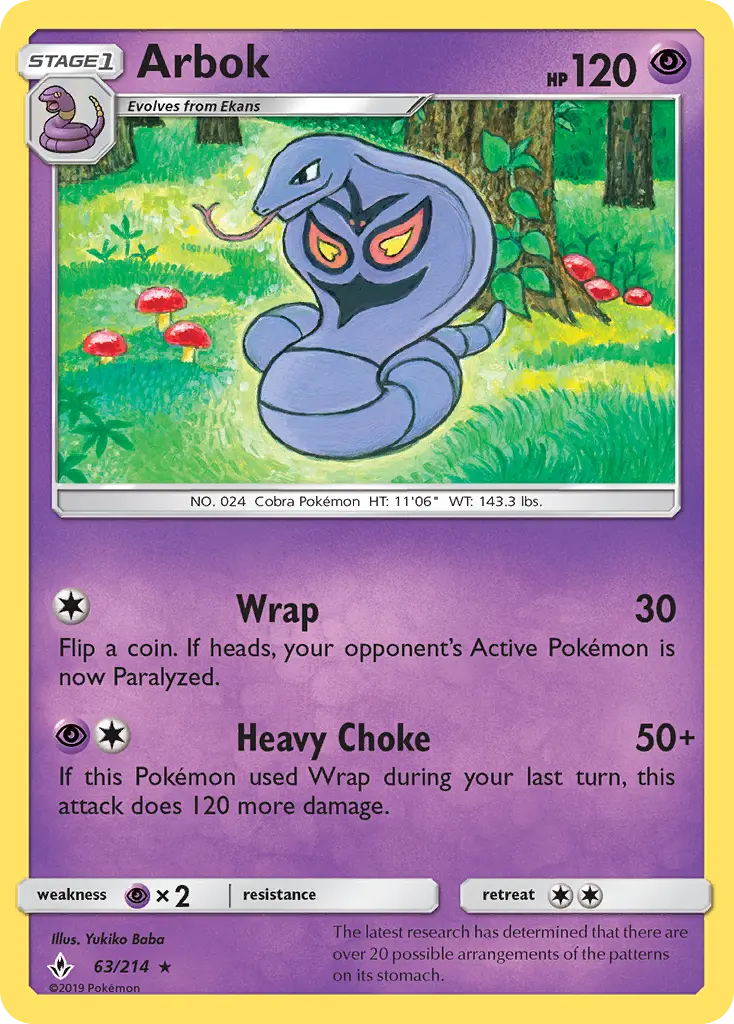 Arbok 63 Unbroken Bonds Pokesingles