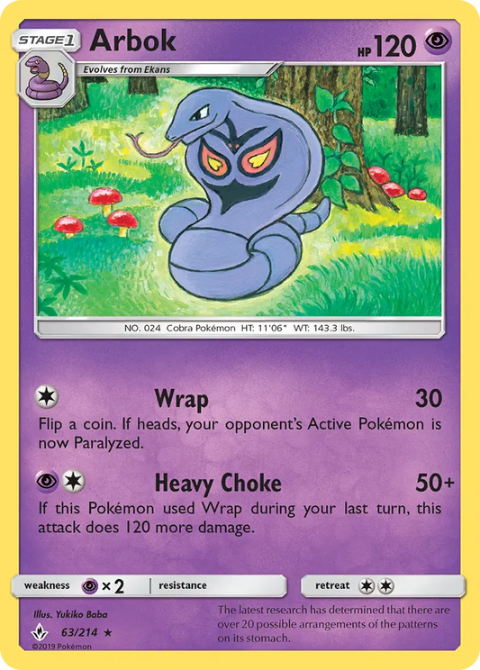 Arbok 63 Unbroken Bonds Pokesingles