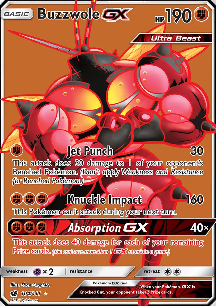 Buzzwole GX 104 Crimson Invasion Pokesingles