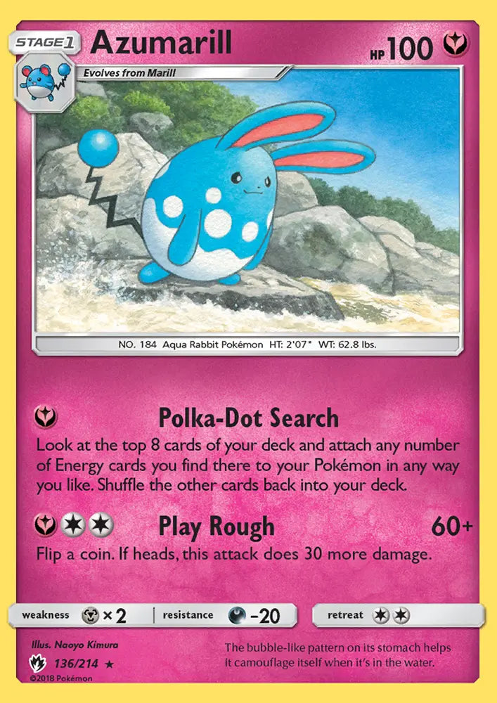 Azumarill 136 Lost Thunder Pokesingles