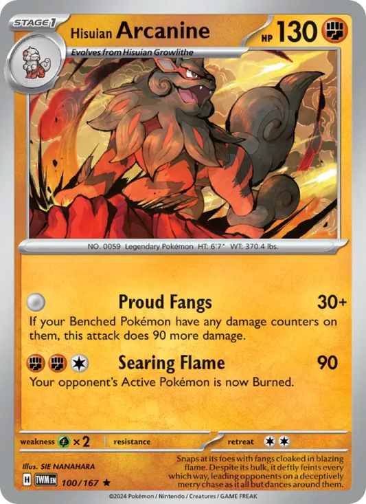 Hisuian Arcanine 100 Twilight Masquerade Pokesingles