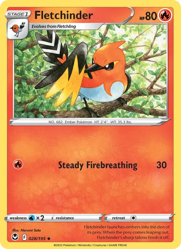 Fletchinder 28 Silver Tempest Pokesingles