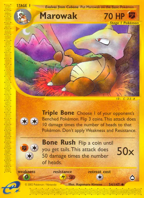 Marowak 54 Aquapolis Pokesingles