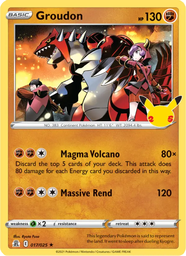Groudon 17 Celebrations Pokesingles