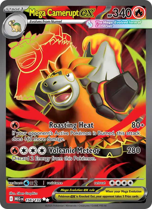 Mega Camerupt ex 156 Mega Evolution Pokesingles