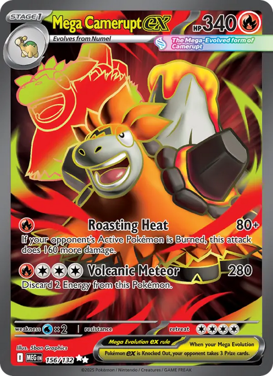 Mega Camerupt ex 156 Mega Evolution Pokesingles