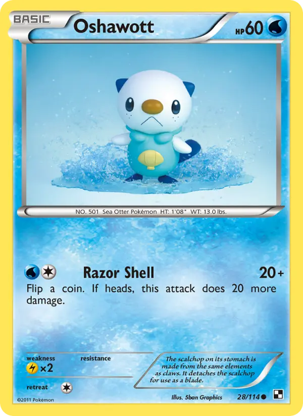 Oshawott 28 Black & White Pokesingles