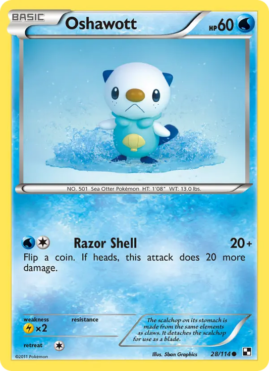 Oshawott 28 Black & White Pokesingles
