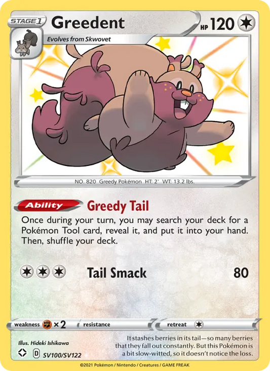 Greedent SV100 Shining Fates Pokesingles