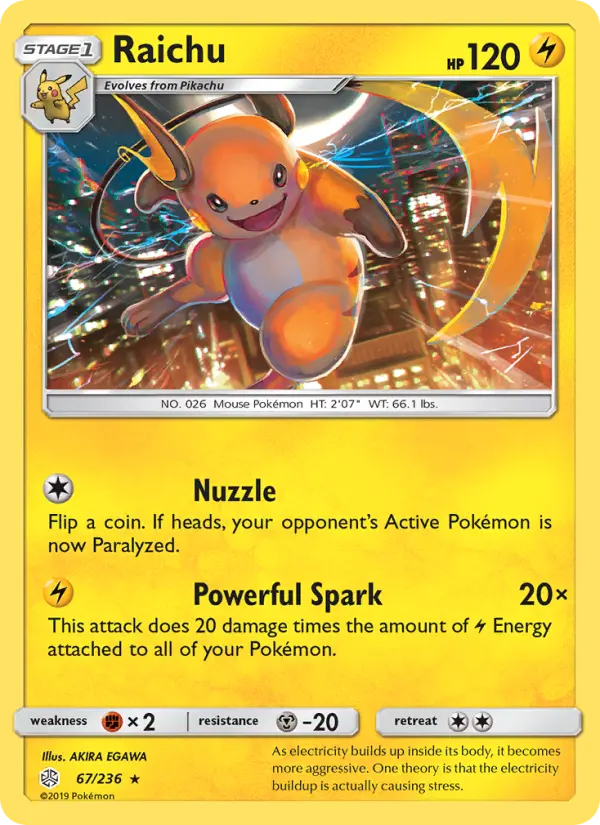 Raichu 67 Cosmic Eclipse Pokesingles