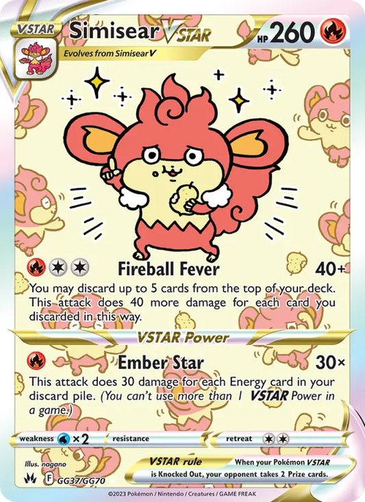 Simisear VSTAR GG37 Crown Zenith Pokesingles