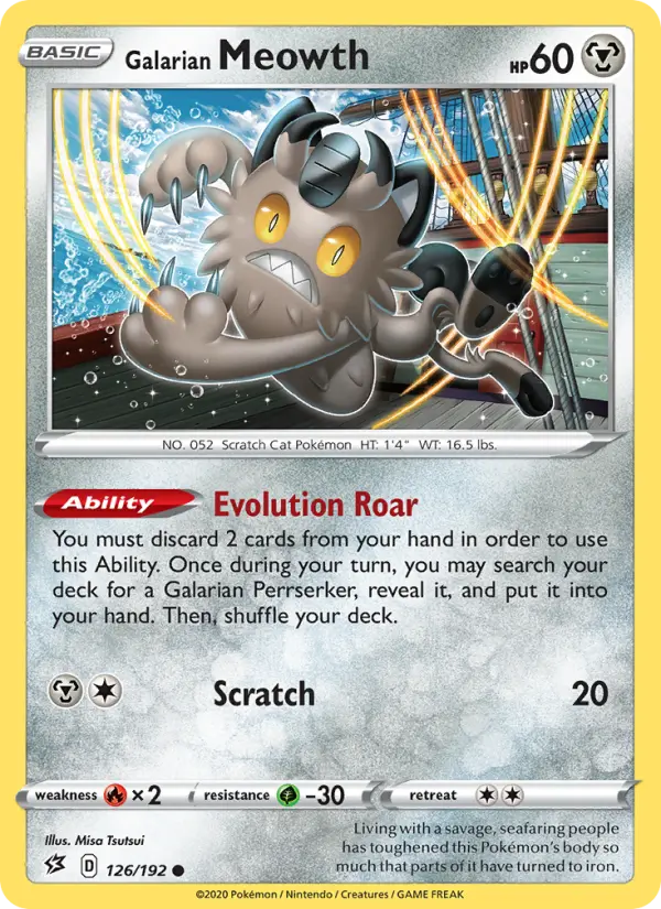 Galarian Meowth 126 Rebel Clash Pokesingles