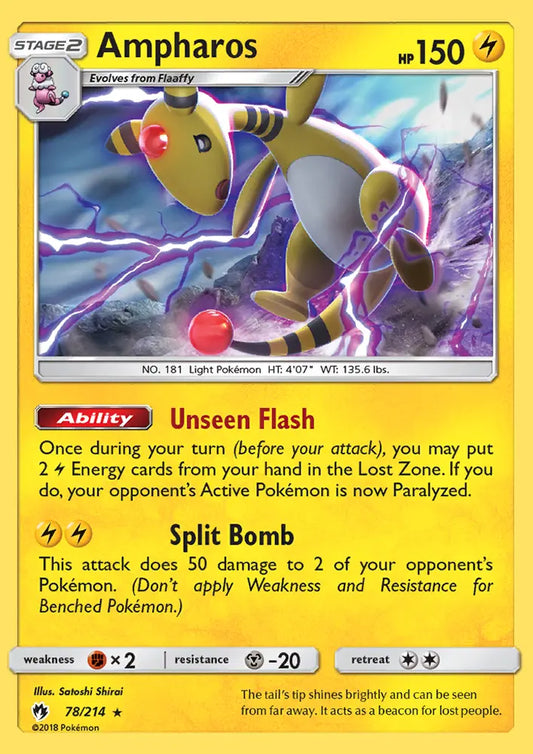 Ampharos 78 Lost Thunder Pokesingles