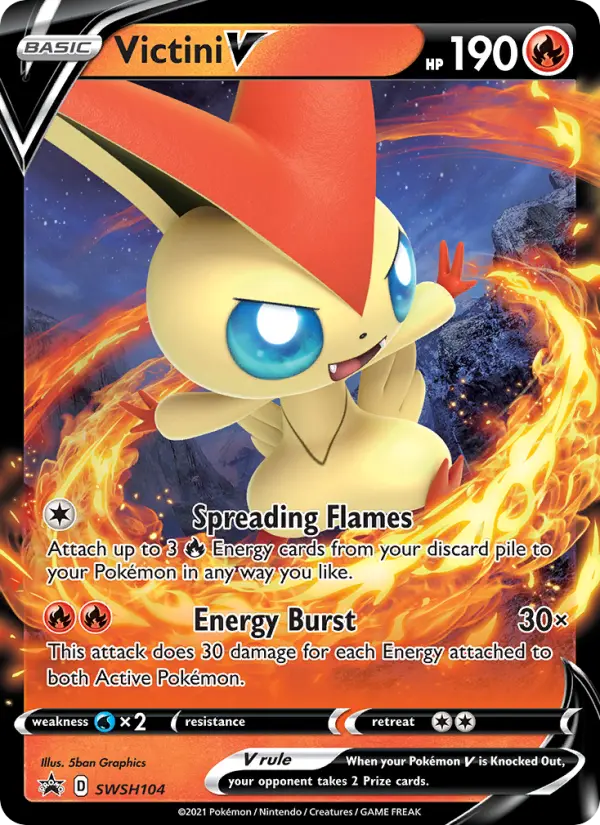 Victini V SWSH104 SWSH Black Star Promos Pokesingles