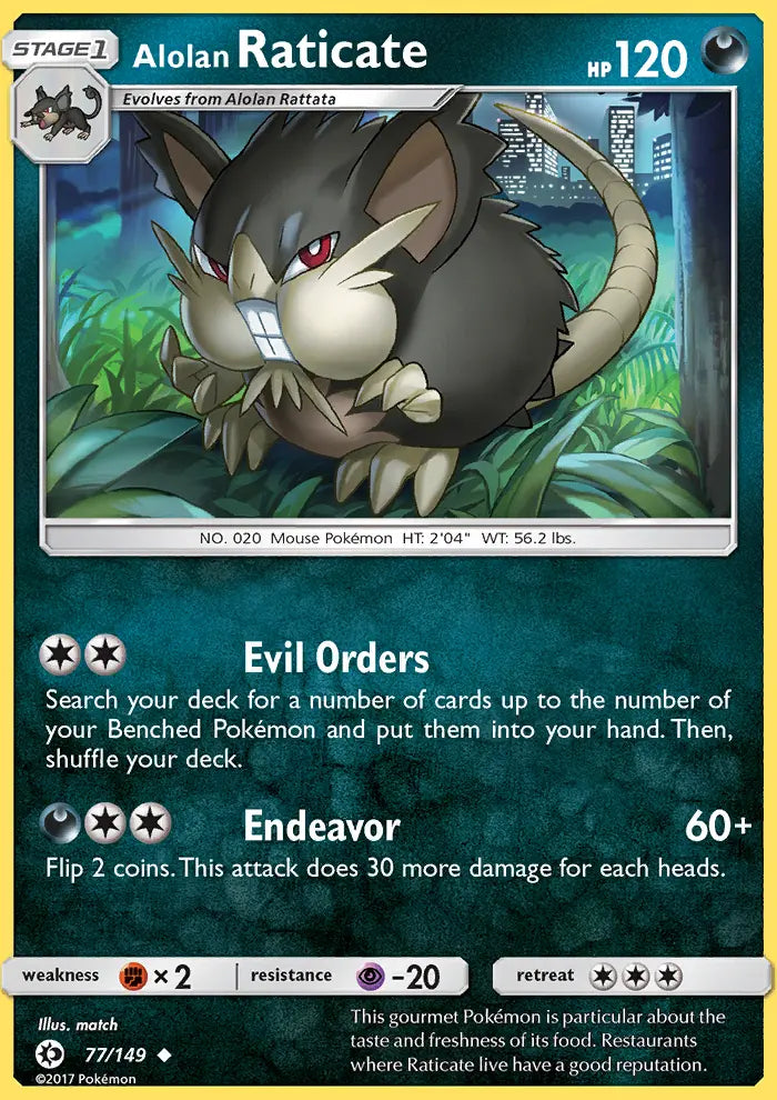 Alolan Raticate 77 Sun & Moon Pokesingles
