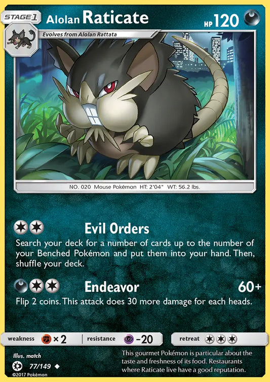 Alolan Raticate 77 Sun & Moon Pokesingles
