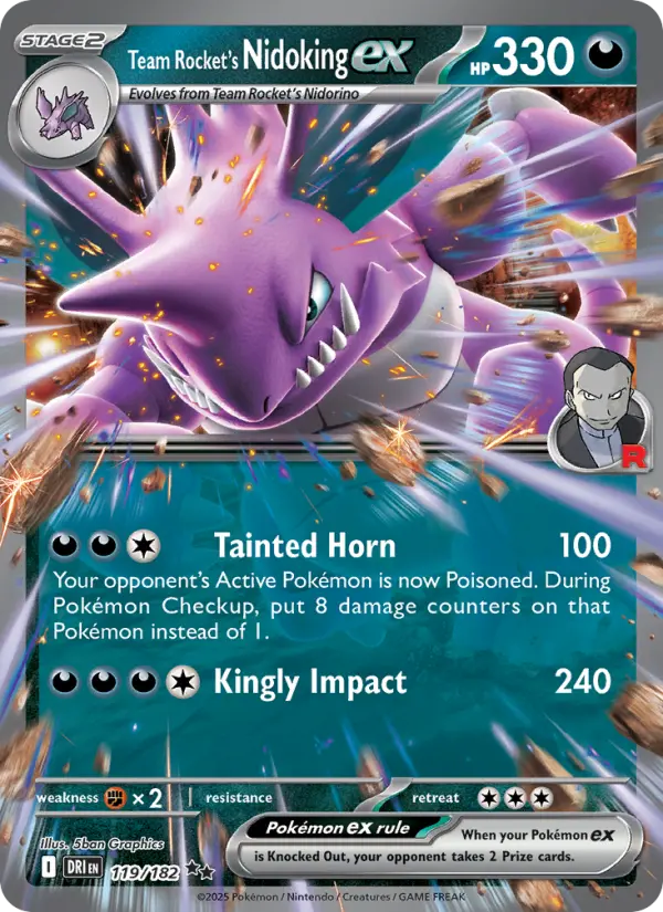 Team Rocket's Nidoking ex 119 Destined Rivals Pokesingles