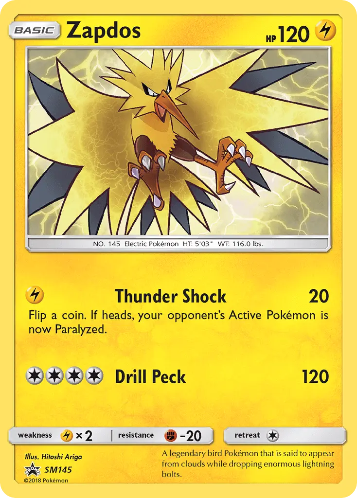 Zapdos SM145 SM Black Star Promos Pokesingles