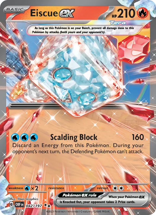 Eiscue ex 42 Obsidian Flames Pokesingles