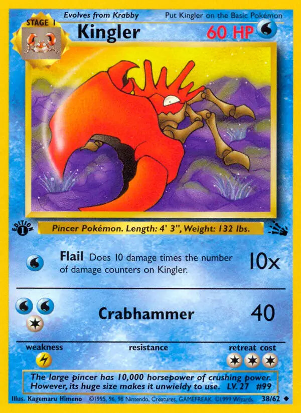 Kingler 38 Fossil Pokesingles