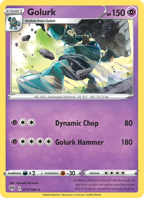 Golurk 77 Darkness Ablaze Pokesingles