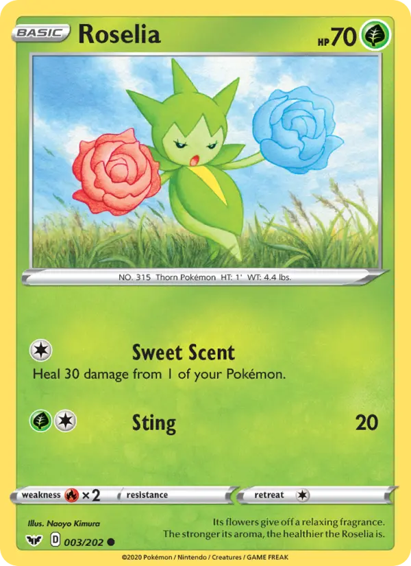 Roselia 3 Sword & Shield Pokesingles
