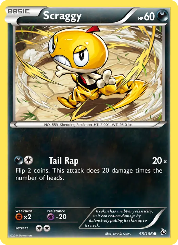 Scraggy 58 Flashfire Pokesingles