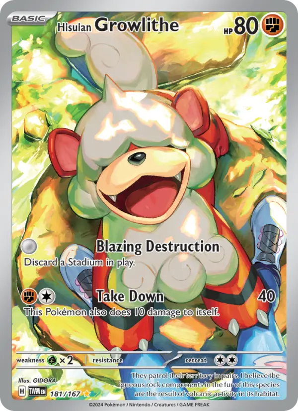 Hisuian Growlithe 181 Twilight Masquerade Pokesingles