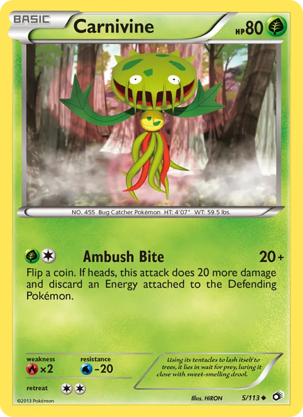 Carnivine 5 Legendary Treasures Pokesingles