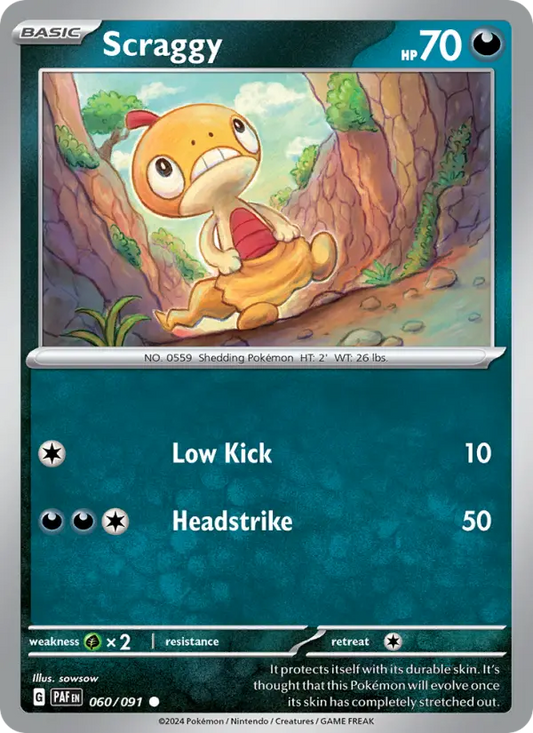 Scraggy 60 Paldean Fates Pokesingles