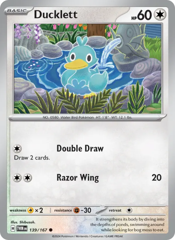 Ducklett 139 Twilight Masquerade Pokesingles