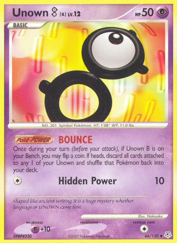 Unown B 66 Diamond & Pearl Pokesingles