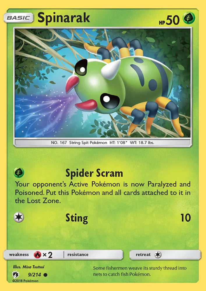 Spinarak 9 Lost Thunder Pokesingles