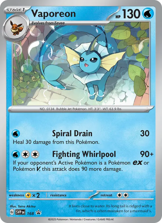 Vaporeon 168 SVP Black Star Promos Pokesingles