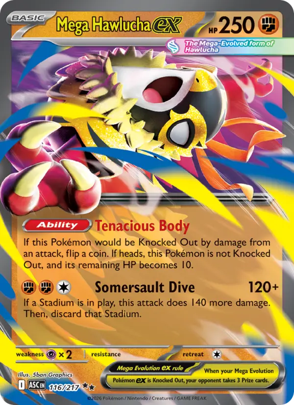 Mega Hawlucha ex 116 Ascended Heroes Pokesingles