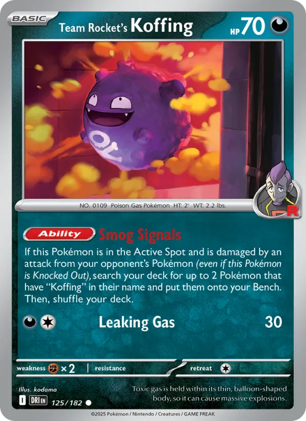 Team Rocket's Koffing 125 Destined Rivals Pokesingles