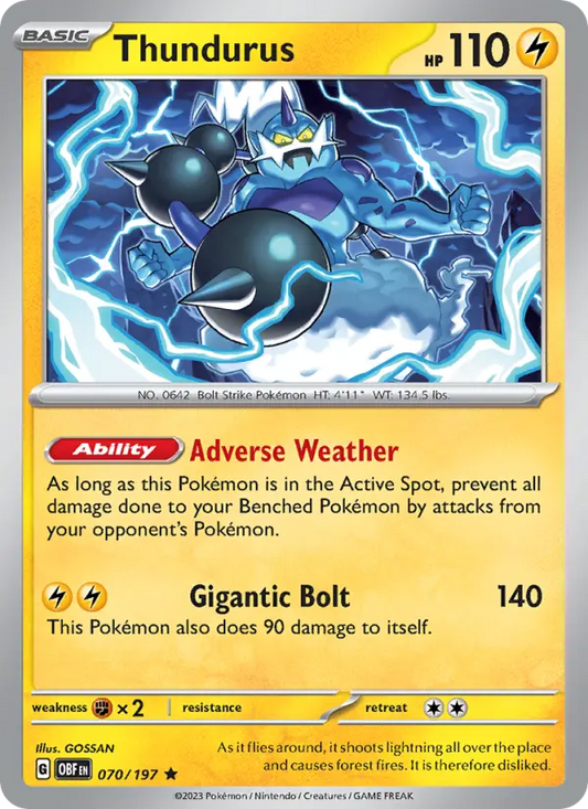 Thundurus 70 Obsidian Flames Pokesingles