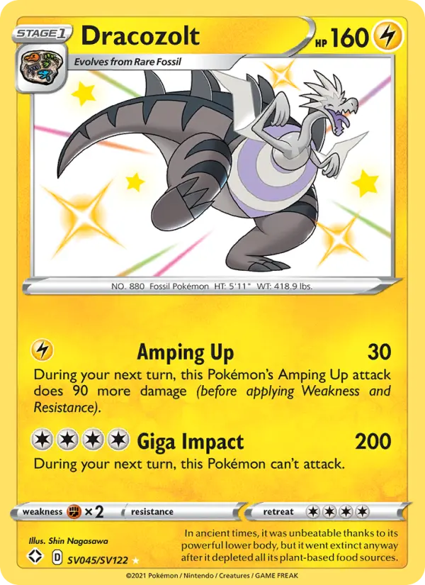 Dracozolt SV045 Shining Fates Pokesingles