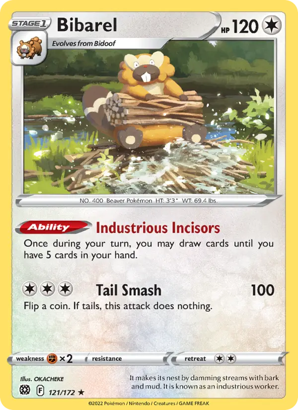 Bibarel 121 Brilliant Stars Pokesingles