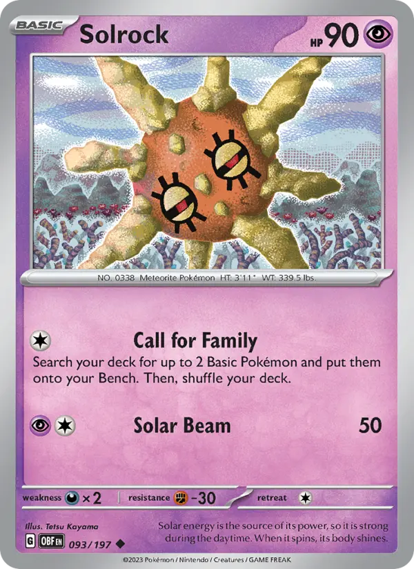 Solrock 93 Obsidian Flames Pokesingles