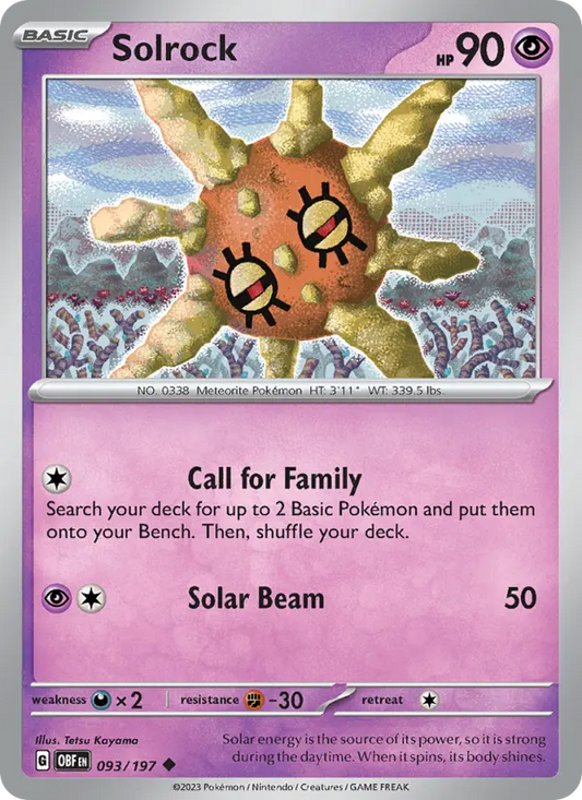 Solrock 93 Obsidian Flames Pokesingles