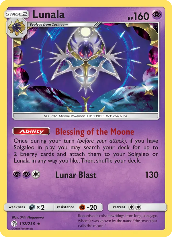 Lunala 102 Cosmic Eclipse Pokesingles