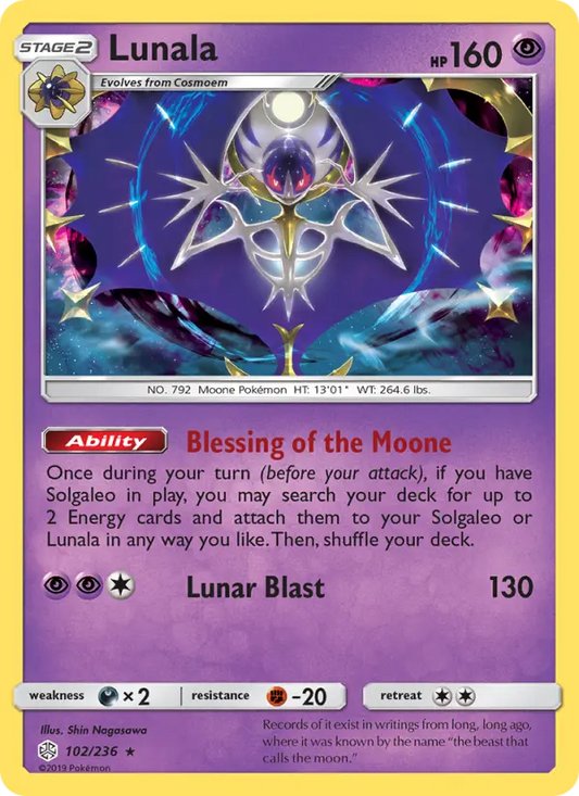 Lunala 102 Cosmic Eclipse Pokesingles