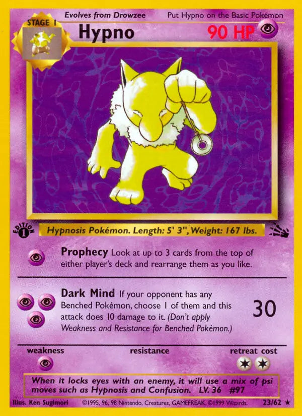 Hypno 23 Fossil Pokesingles