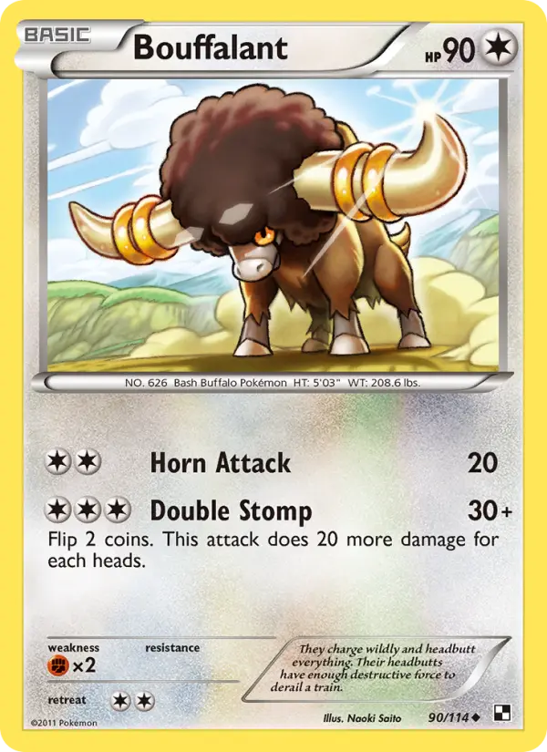 Bouffalant 90 Black & White Pokesingles