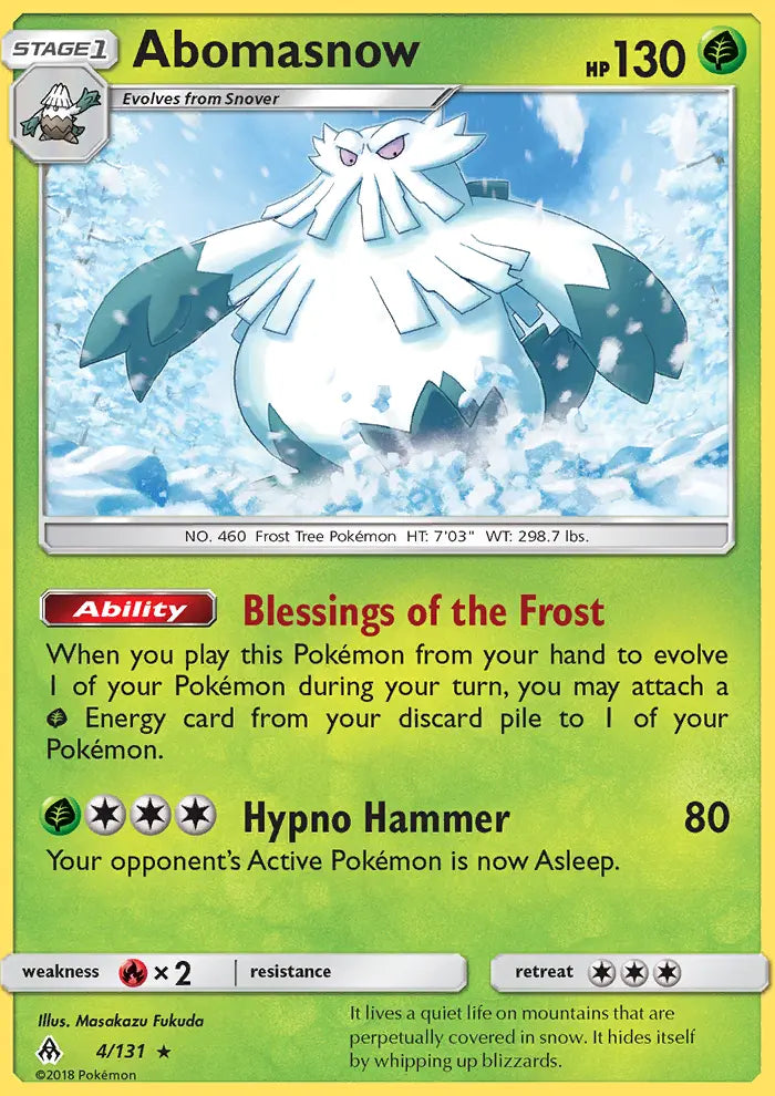 Abomasnow 4 Forbidden Light Pokesingles