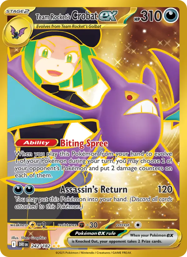 Team Rocket's Crobat ex 242 Destined Rivals Pokesingles