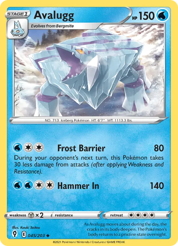 Avalugg 45 Evolving Skies Pokesingles