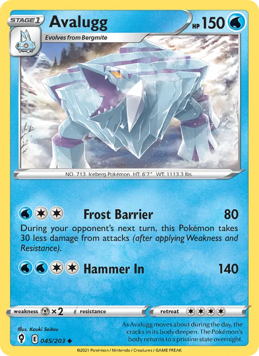 Avalugg 45 Evolving Skies Pokesingles